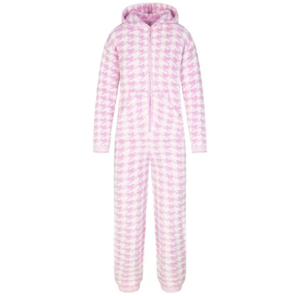 petal houndstooth SKIMS cozy knit unisex jogger suit 💕 pink SKIMS onesie - Picture 8 of 8
